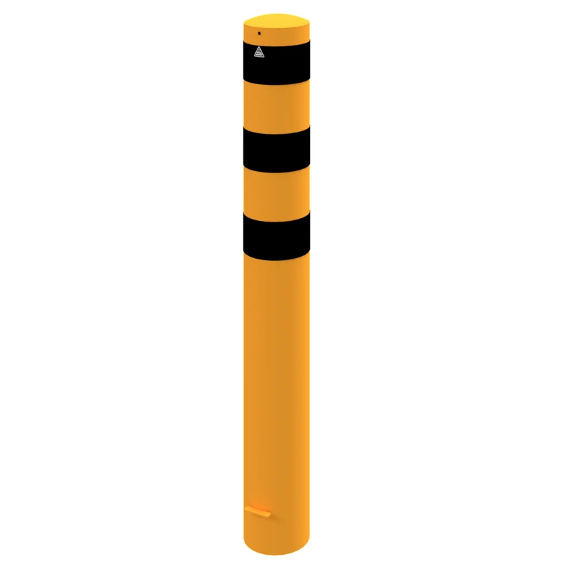 [ST.GR.152.1500.G/Z] stootpaal diam 152x3,2 mm lengte 1500 mm geel met zwarte tape