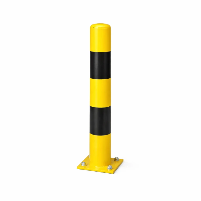 [ST.VP.159.1000.G/Z] stootpaal diam 159x4,5 mm - hoogte 1000 mm geel met zwarte tape